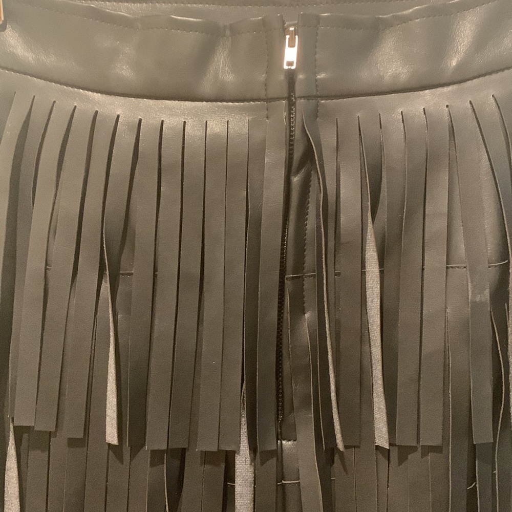 Fringe Black Mini Skirt - Picture 5 of 6